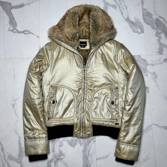 โจ Vintage Miss Sixty Metallic Bomber Jacket (Small) - Picture 1 of 6